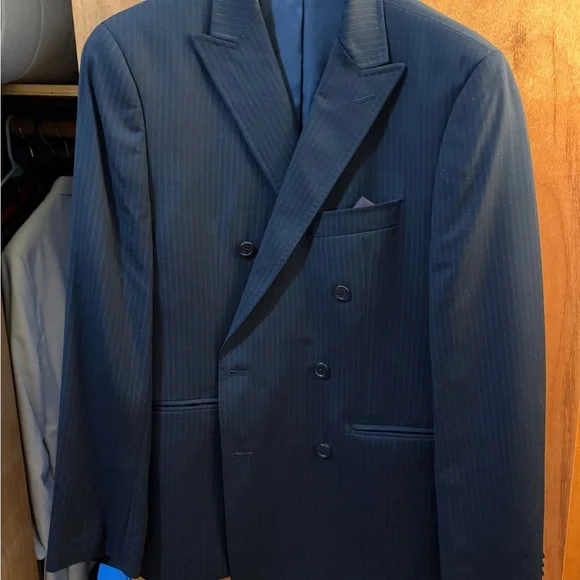 MICHAEL Michael Kors Dark Blue Pinstripe Blazer